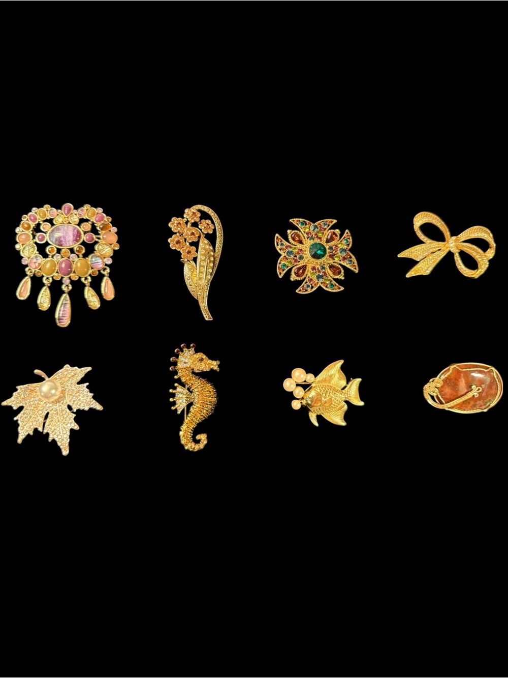 Gold-Tone Assorted Women’s Brooch Set - Gold